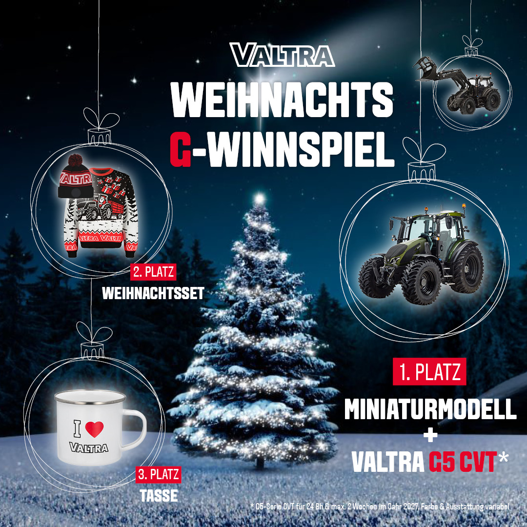Valtra G-winnspiel auf Instagram und Facebook mit Gewinnen