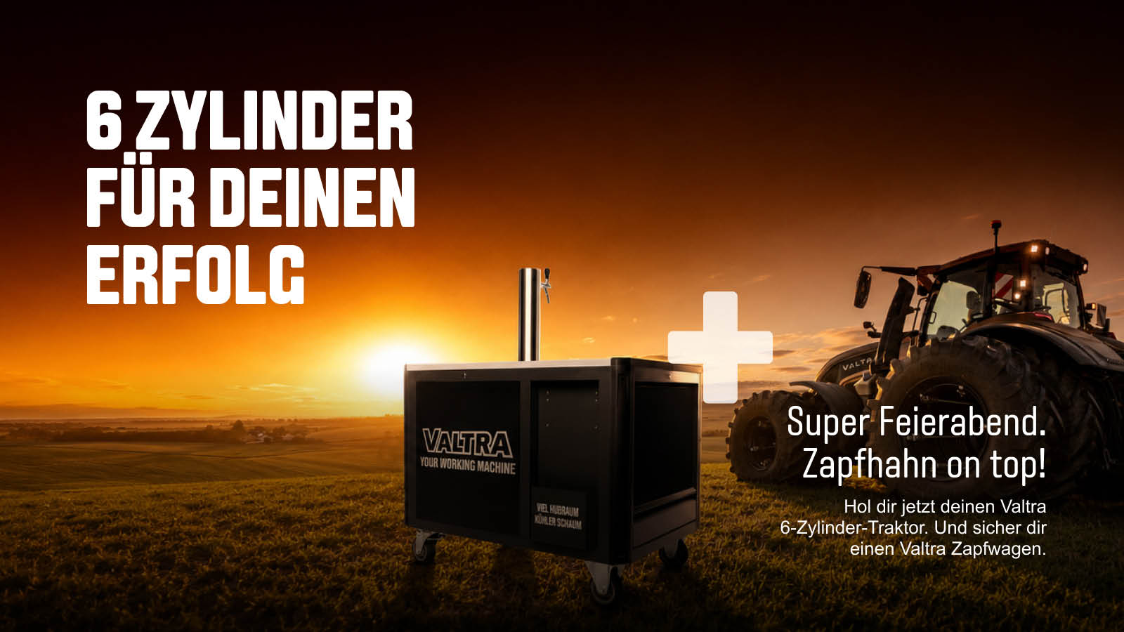 Valtra 6-Zylinder-Aktion mit kostenlosem Zapfwagen zu jedem Valtra 6-Zylinder-Traktor.