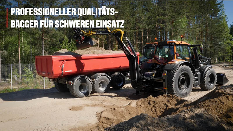 Valtra Unlimited-Traktoren: Heckbagger von Hi-Tec