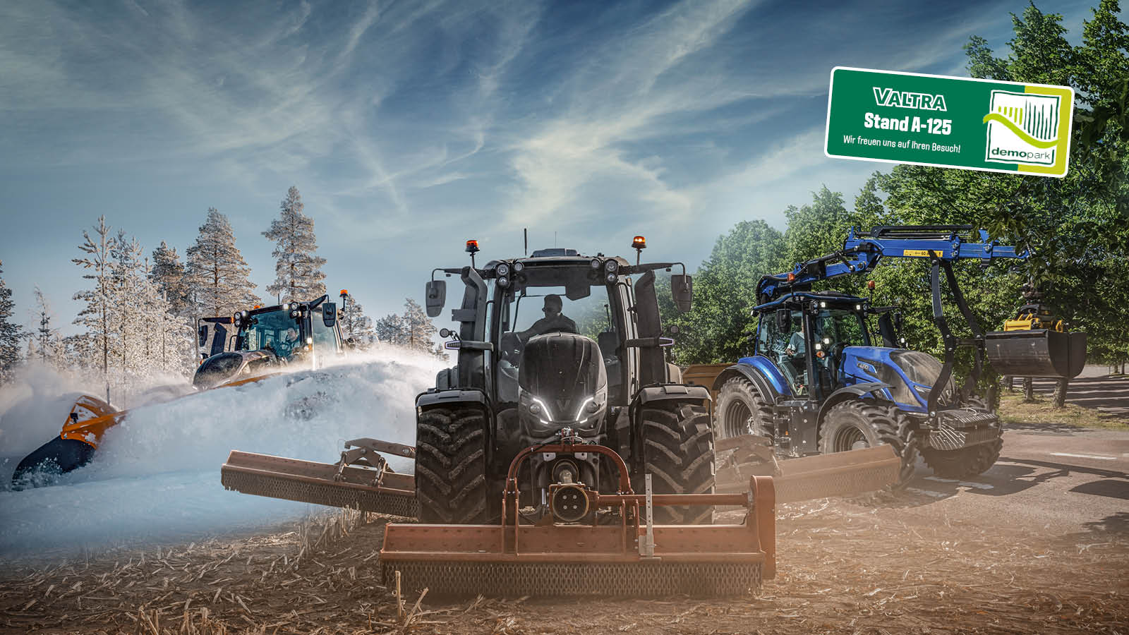 Valtra Unlimited. Besuchen Sie uns auf der demopark 2025 am Stand A-125.
