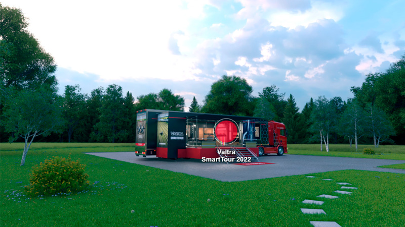 Valtra SmartTour Lkw im virtuellen Ausstellungsraum von Valtra